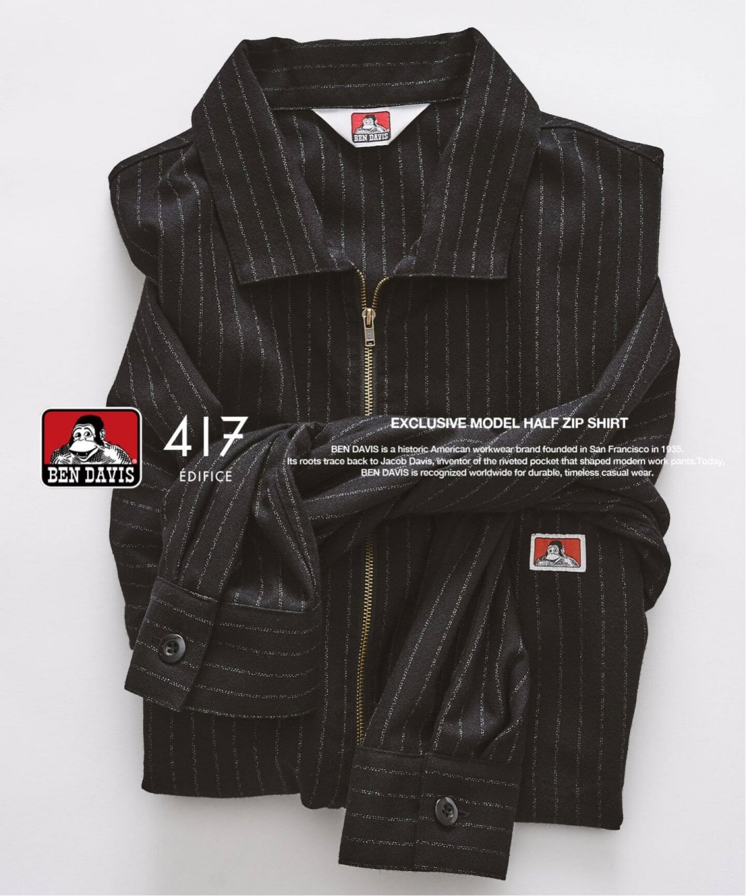 Goss!p｜417 EDIFICEとBEN DAVISの別注Half Zip Shirtが登場