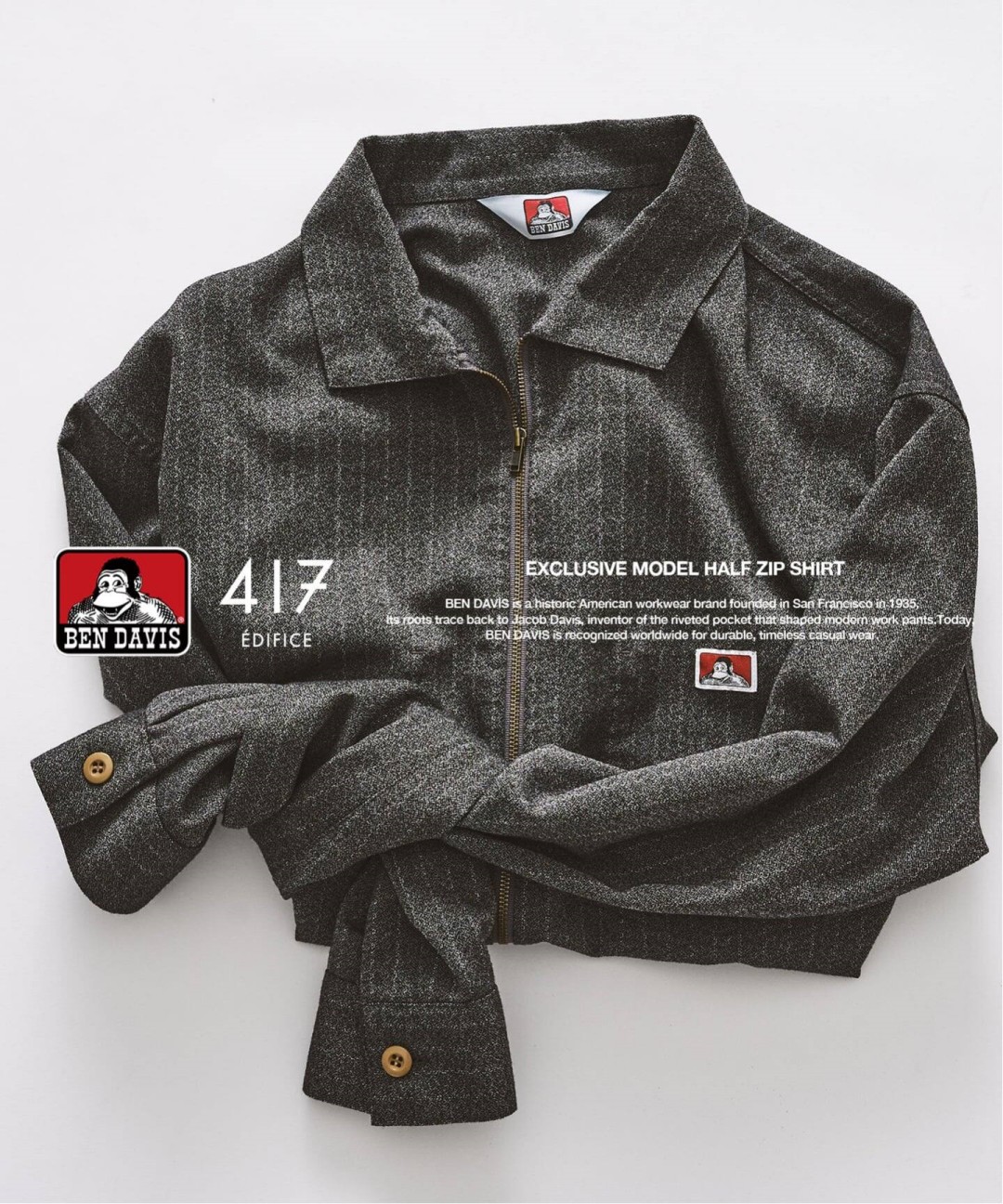Goss!p｜417 EDIFICEとBEN DAVISの別注Half Zip Shirtが登場