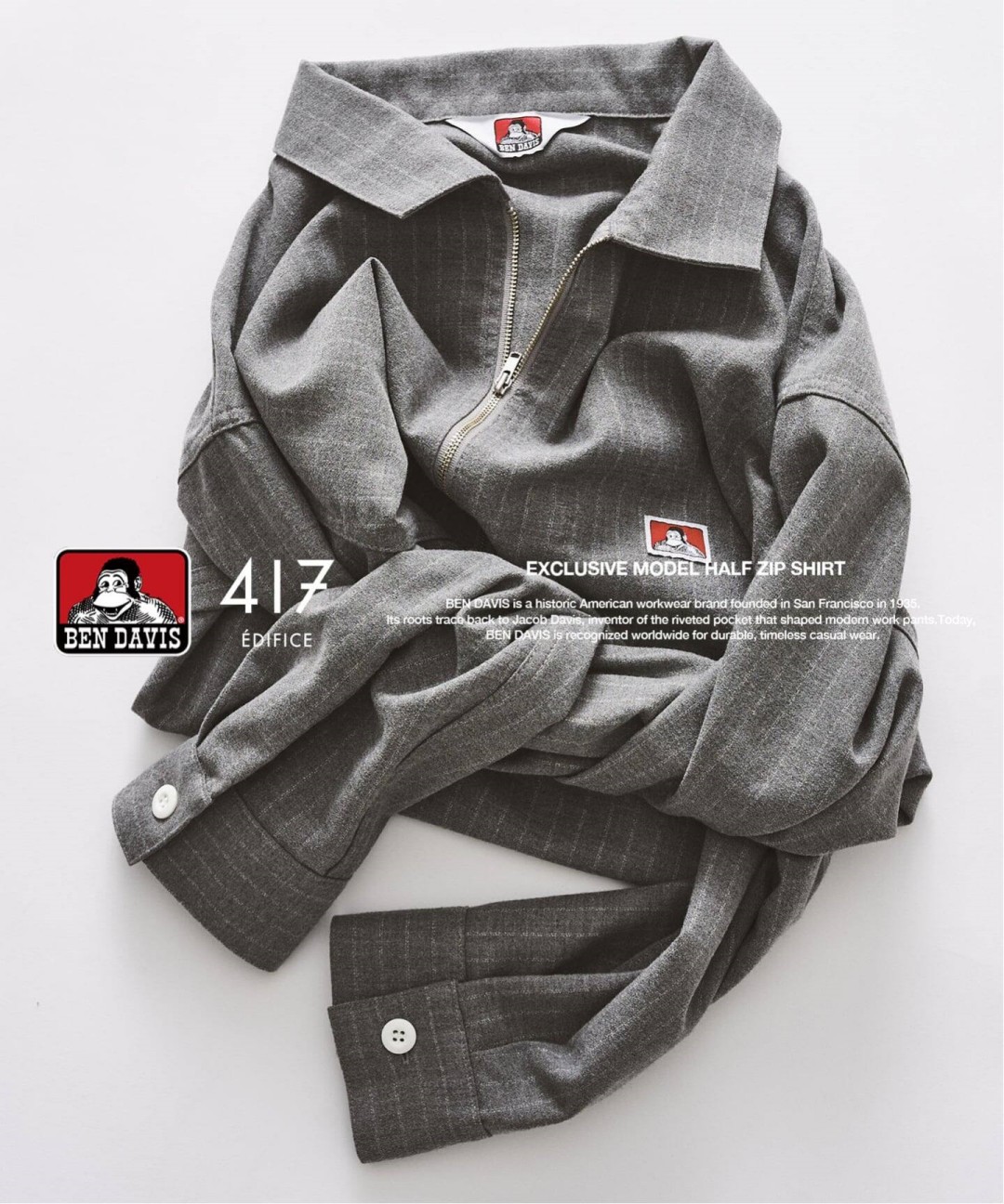 Goss!p｜417 EDIFICEとBEN DAVISの別注Half Zip Shirtが登場