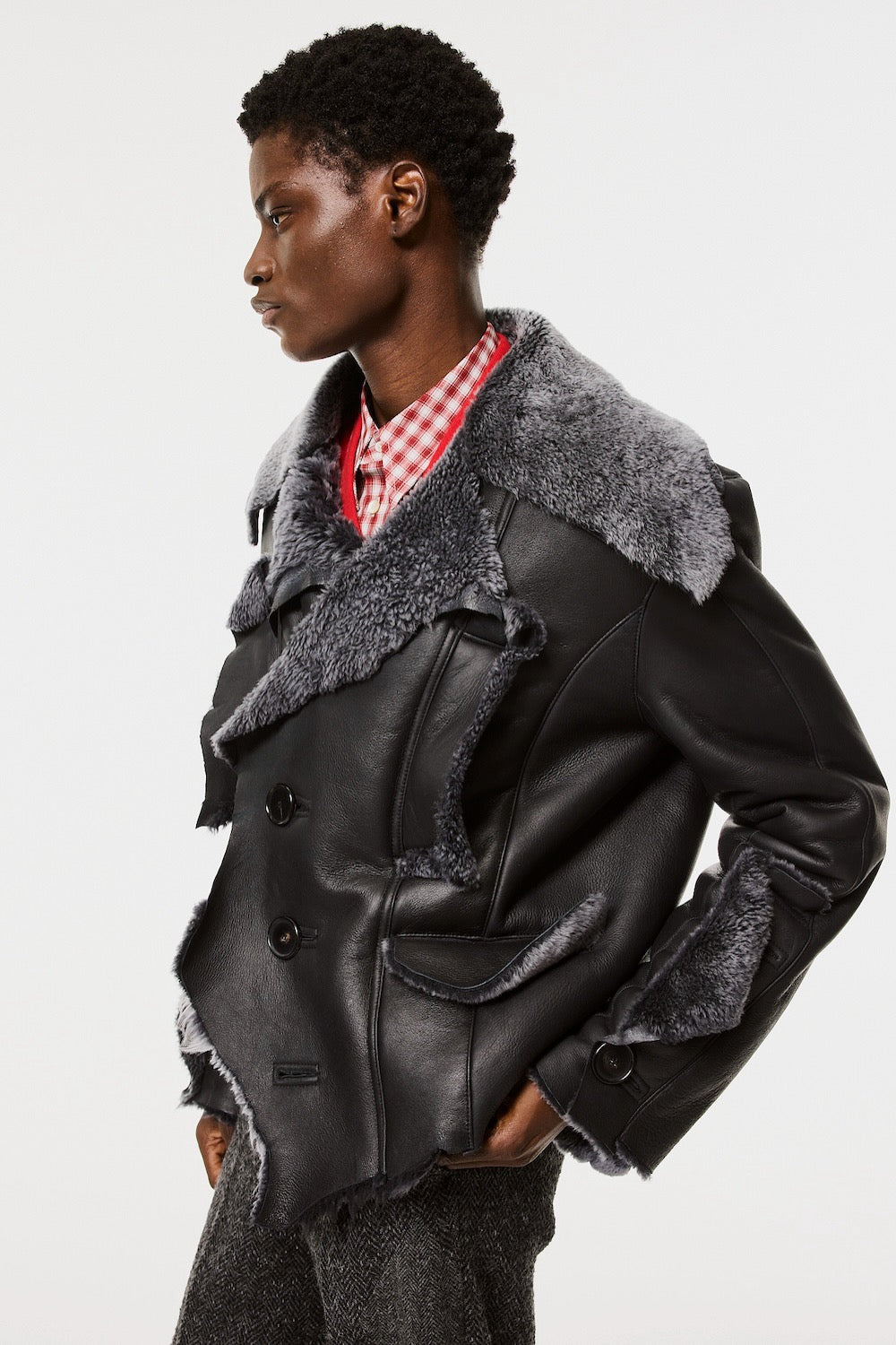 MASU NATIVE PRINCE MOUTON JACKET - BLACK (M26H9BL007) 2026年秋冬コレクション