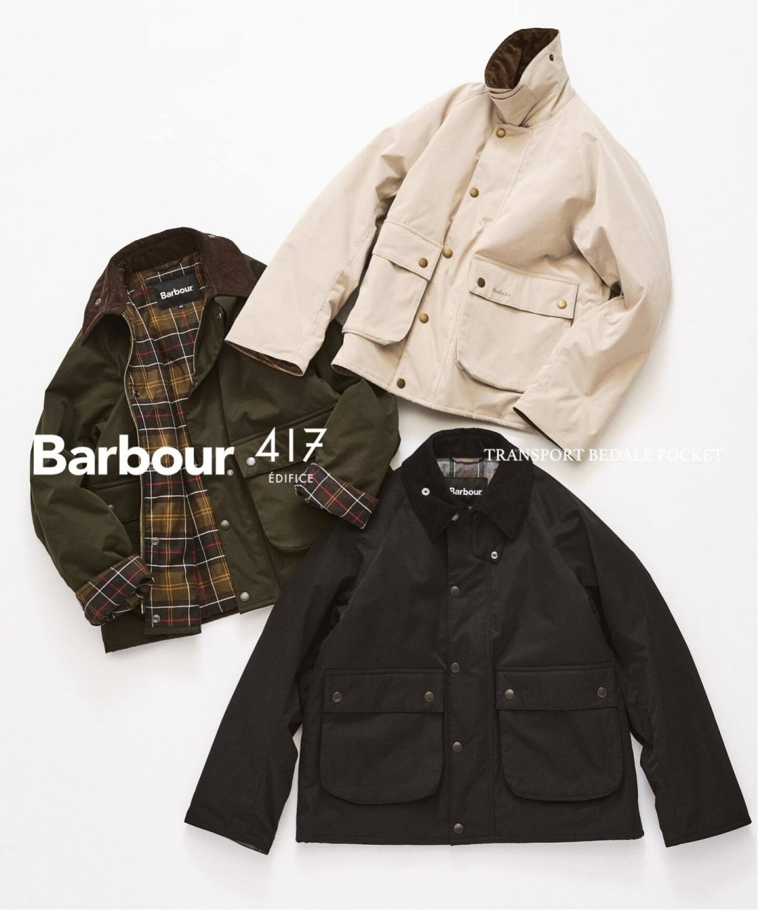 Barbour × 417 EDIFICE別注 TRANSPORT BEDALE POCKETが11月登場