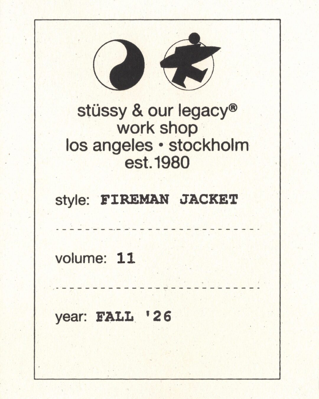 STUSSY × Our Legacy VOL. 11 ハンドメイドアイテムが10/7発売