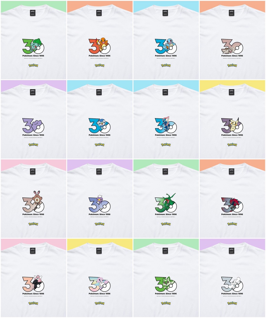 ポケモン30周年記念!1,025匹ロゴTシャツが登場