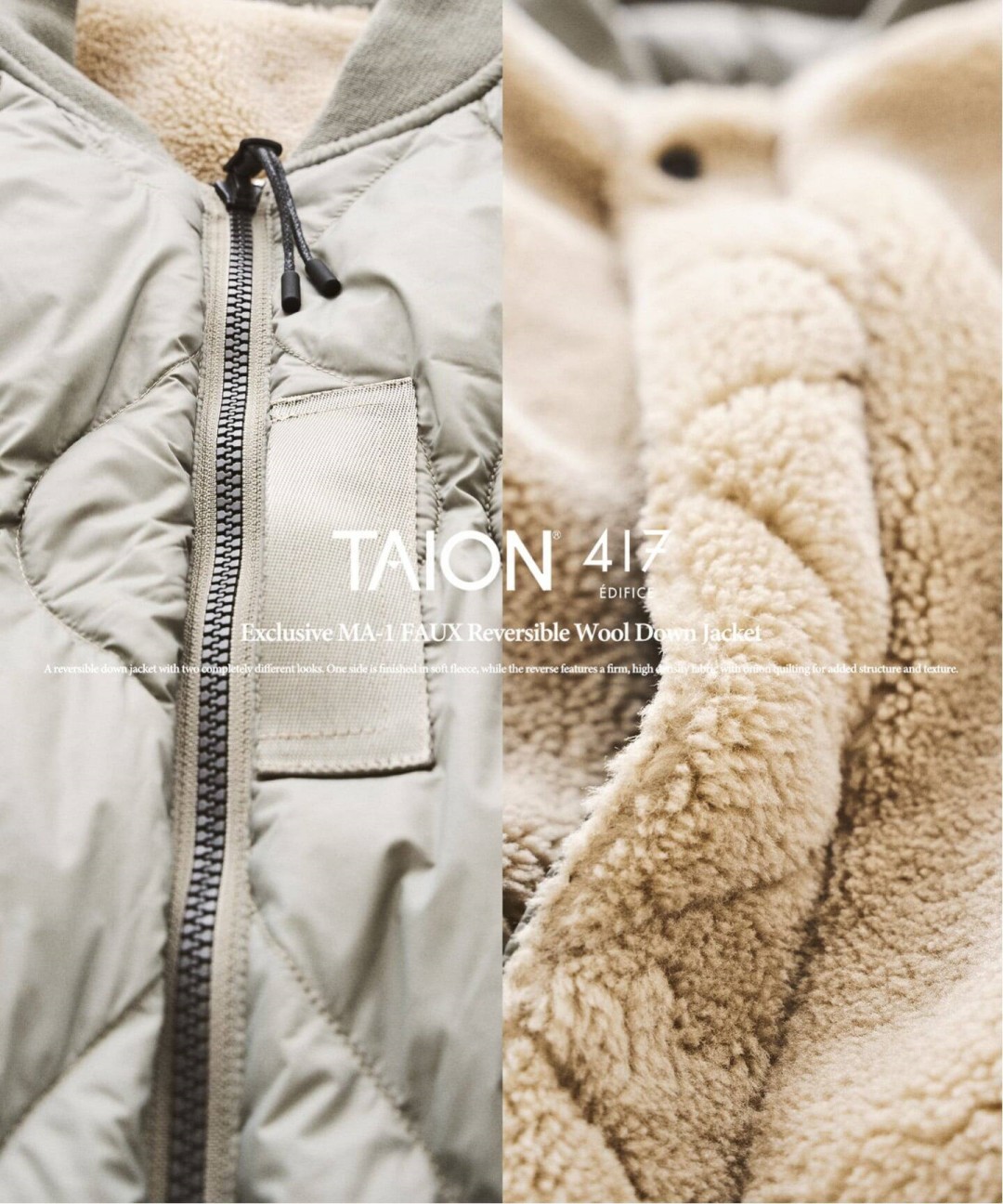Goss!p｜417 EDIFICEとTAIONのコラボMA-1 FAUXダウンが登場