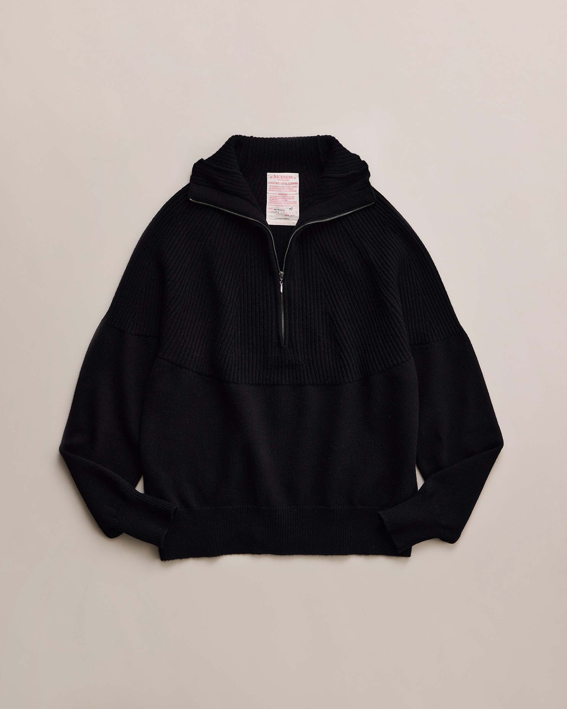 NICENESS NN-2103K18BASHO Cashmere Wool Felted Half-Zip Sweater 2026年発売