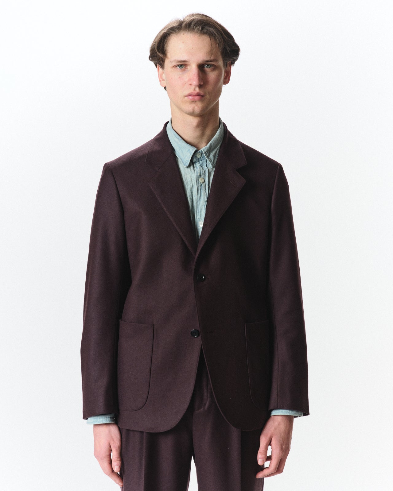 MARKAWARE 2/2/96 四⼦撚りフラノ サックコート A26C18JK01C ダークパープル 2026年10月8日発売