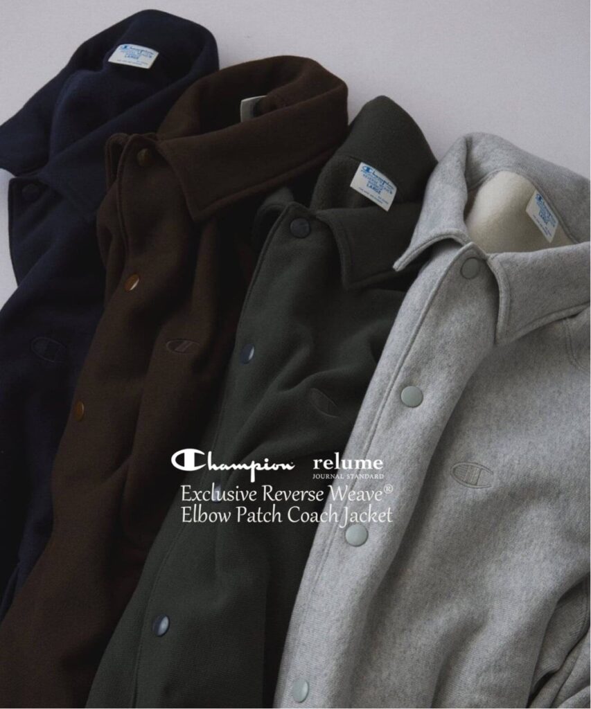 Goss!p｜ChampionとJOURNAL STANDARD relumeの新作コラボジャケット登場！