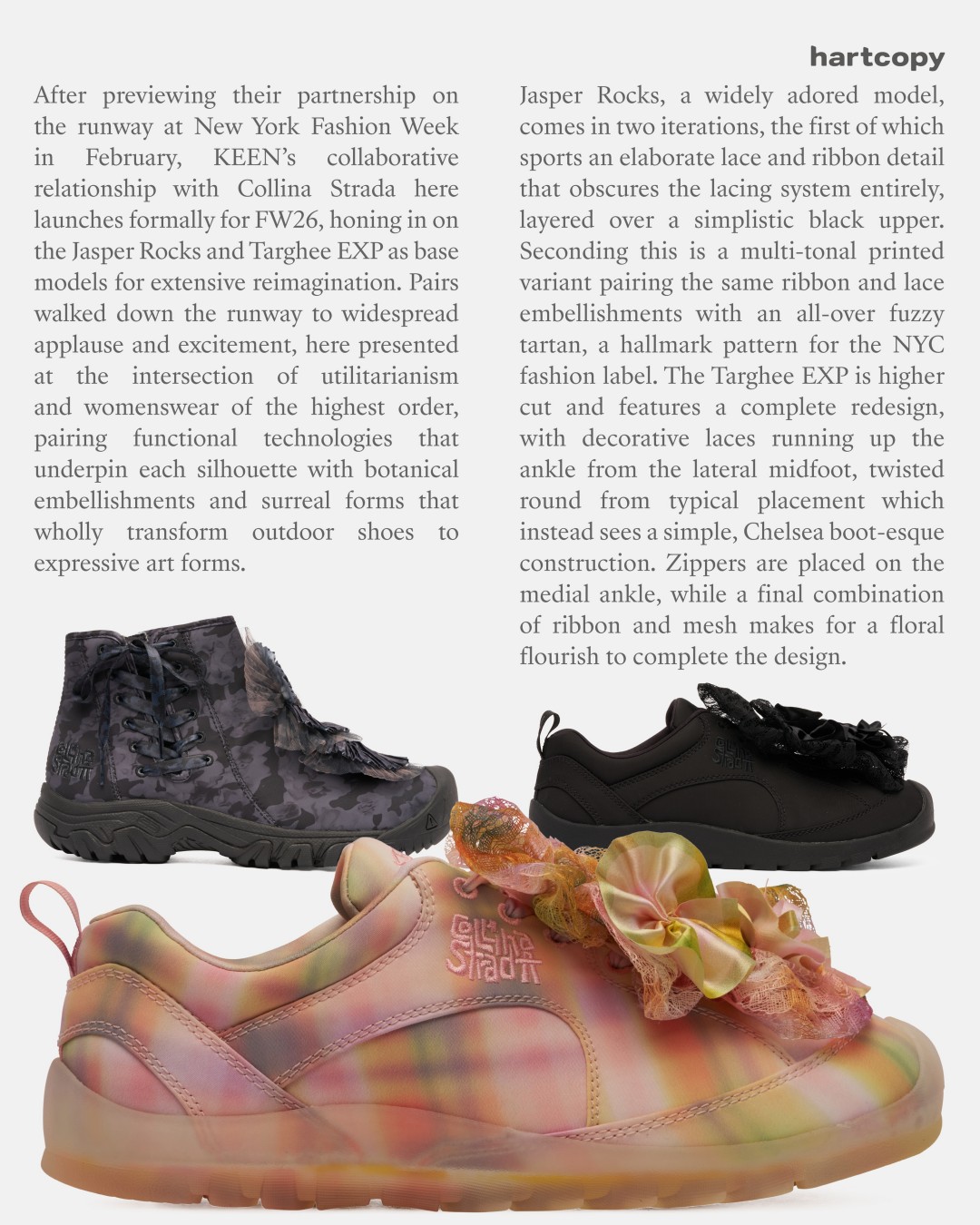 Goss!p｜Collina Strada × KEENの新作“Jasper Rocks & Targhee EXP”発表